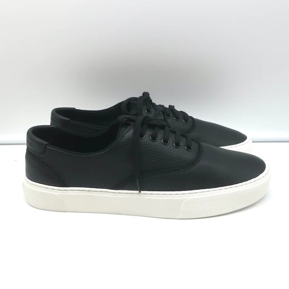 Saint Laurent Venice Low Top Sneakers Black Grained Leather Size 43.5 NEW - Picture 3 of 11